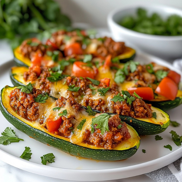 Mexican Chorizo Stuffed Zucchini Boats