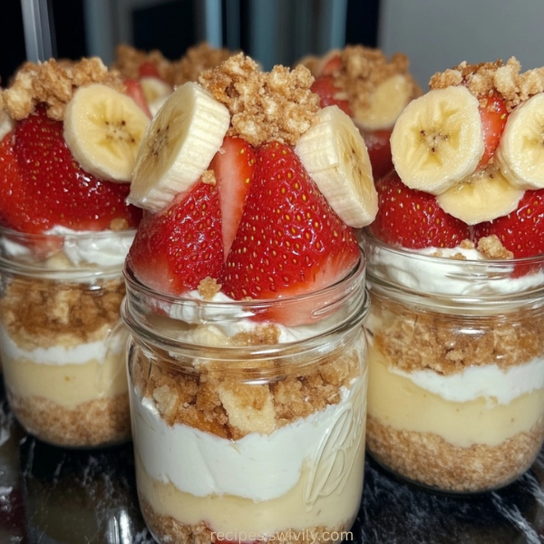 Strawberry Banana Pudding Parfaits