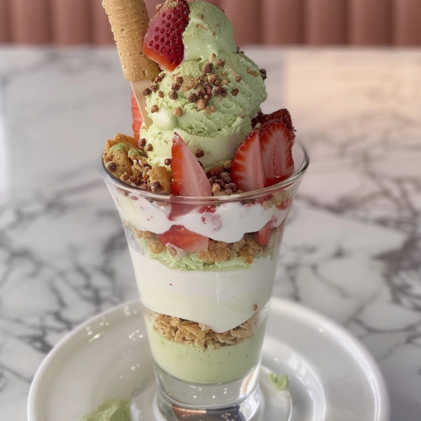 Matcha Strawberry Parfait