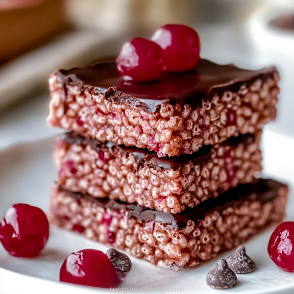 Chocolate Cherry Rice Krispie Treats