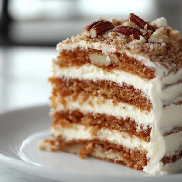 Carrot Cake with Quark Cream and Nut Crumble