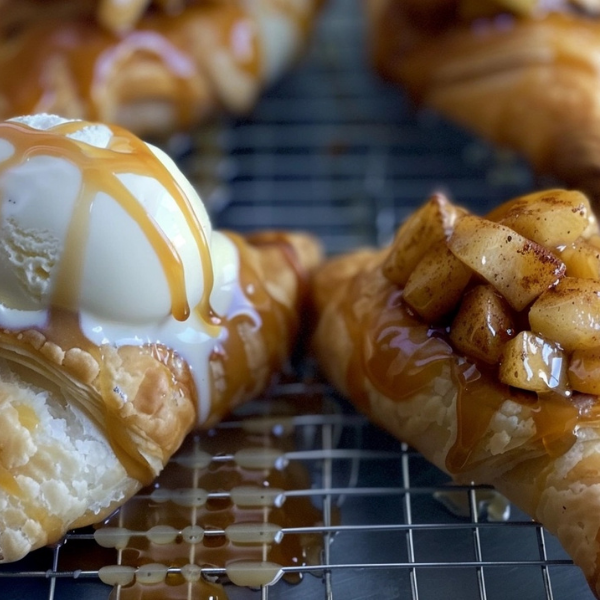 Apple Turnovers with Vanilla Ice Cream