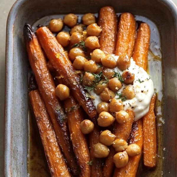 Balsamic Carrots with Orange Tahini Yogurt