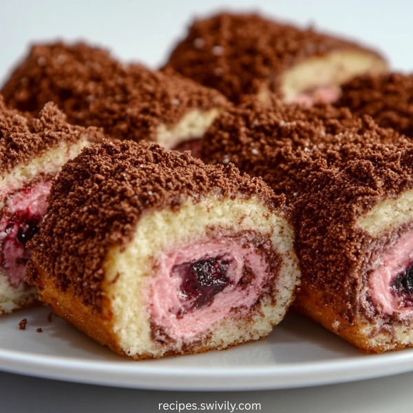 Chocolate Filled Strawberry & Blackberry Rolls