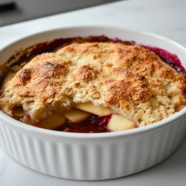 Apple and Lingonberry Cobbler with Pine Nuts