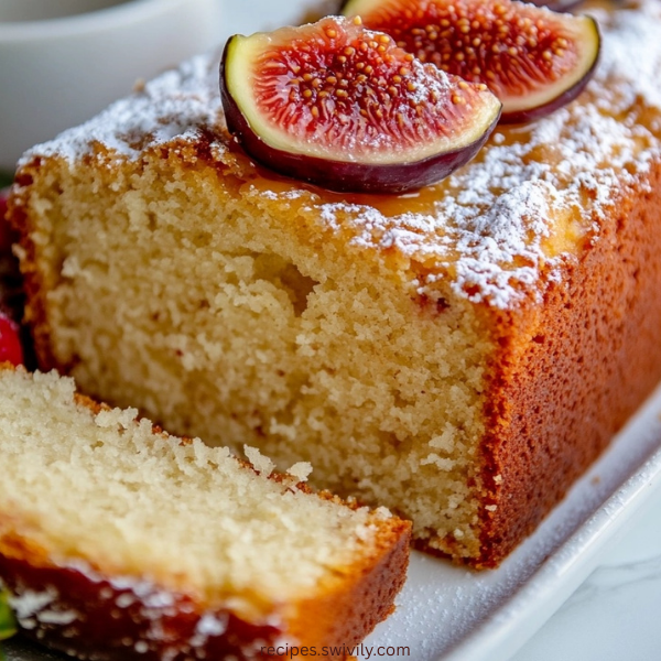 Marzipan Fig Cake with Lemon Zest and Dark Rum