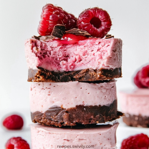 No-Bake Chocolate Raspberry Cheesecakes