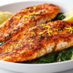 Red Fish in Creamy Sour Cream Sauce with Spinach 3 Red Fish in Creamy Sour Cream Sauce with Spinach