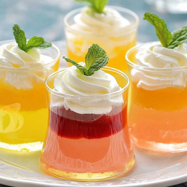Layered Fruit Jelly Cups Recipe
