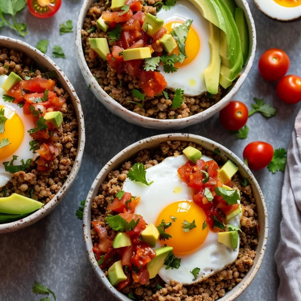 Breakfast Bowls with Egg & Avocado