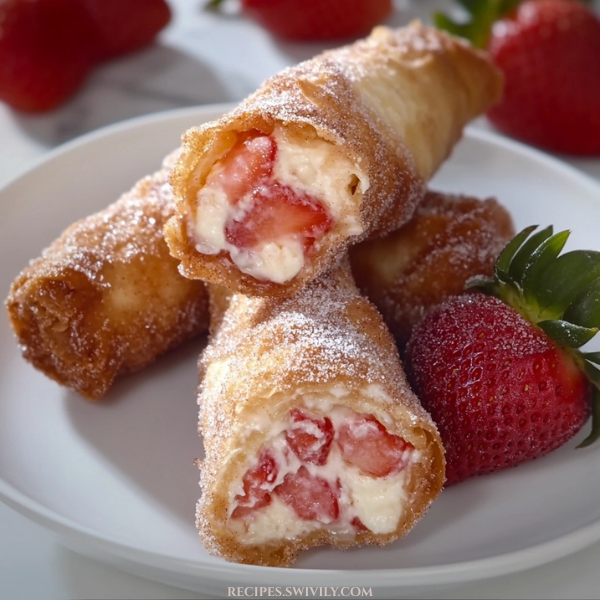 Strawberry Cheesecake Egg Rolls