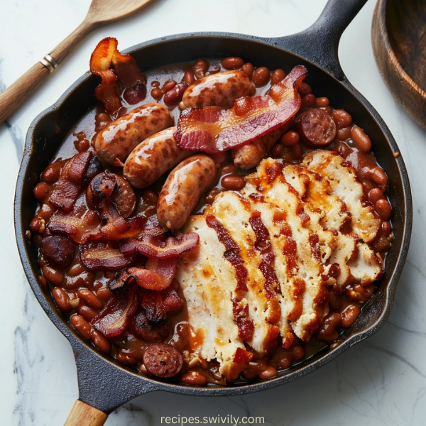 Dressed-Up Baked Beans with Bacon and Sausage