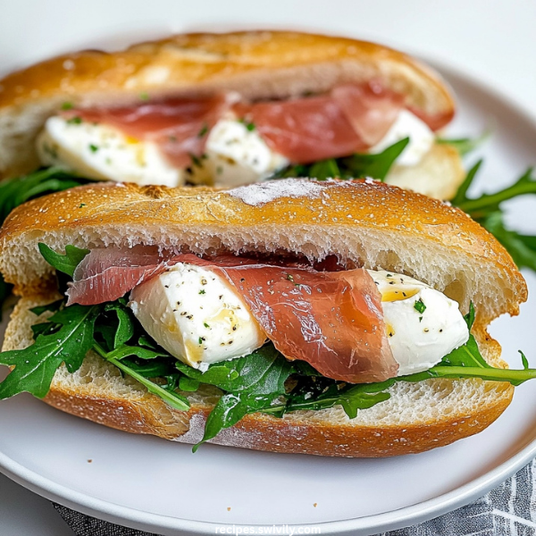 Mozzarella and Prosciutto Sandwiches with Hot Honey Drizzle