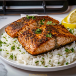 Lemon Garlic Salmon with Herb Rice 3 Lemon Garlic Salmon with Herb Rice