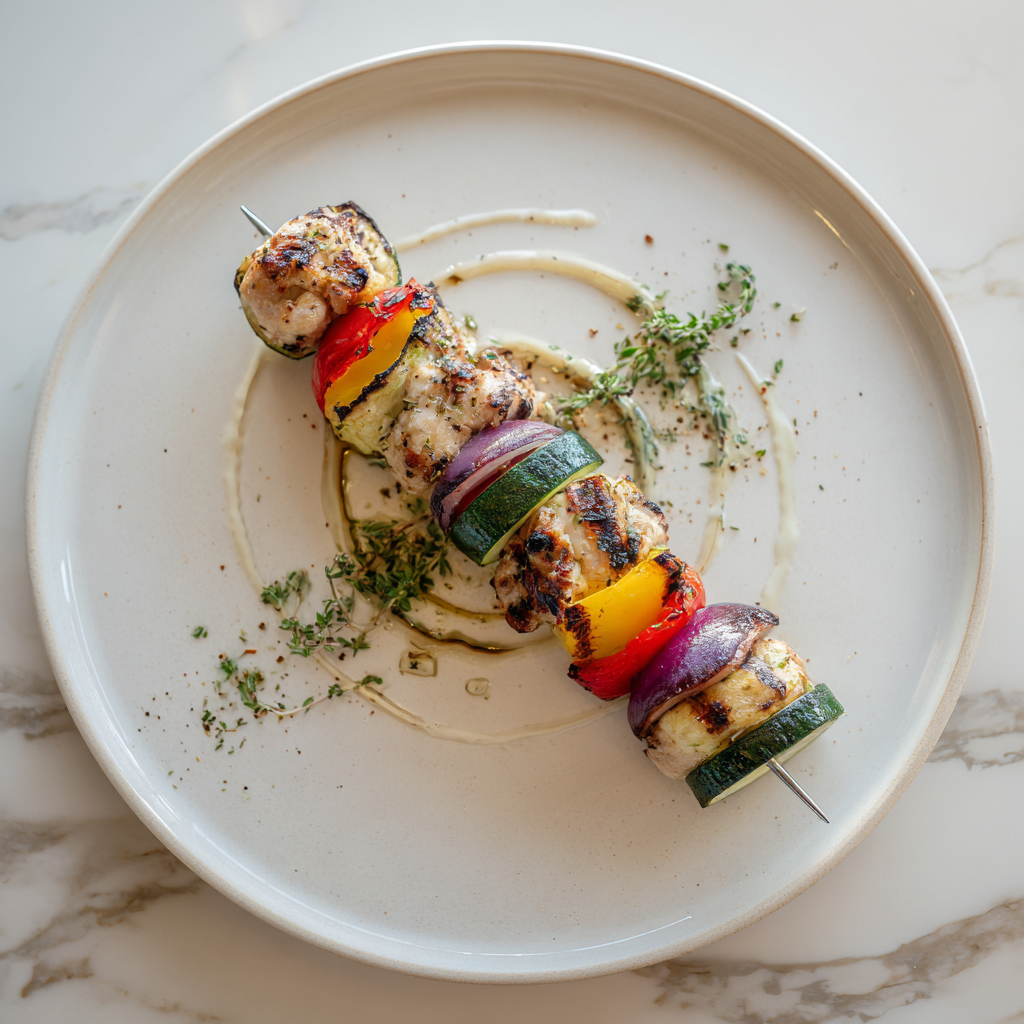 Grilled Chicken Kabobs with Vegetables Recipe 6 Grilled Chicken Kabobs with Vegetables Recipe - Recipe Image