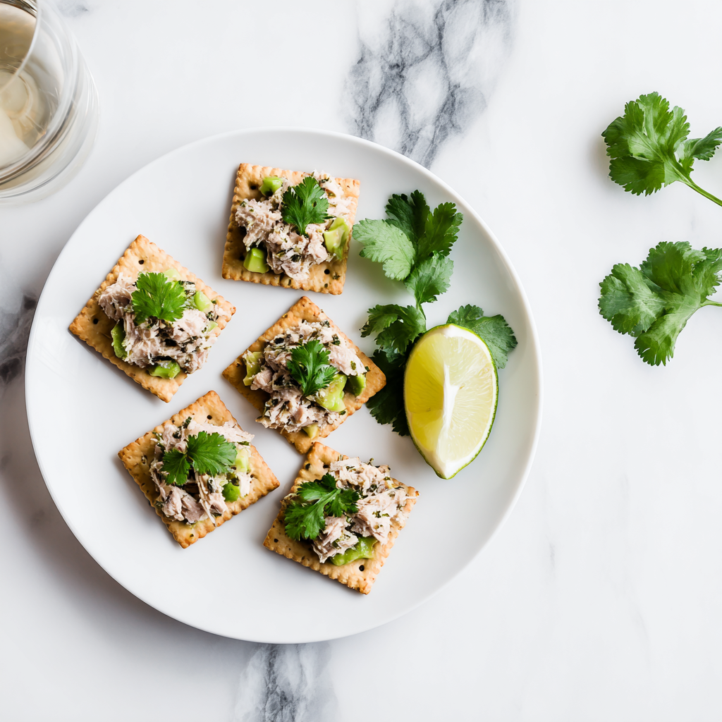 Avocado Tuna Salad with Crackers Recipe 6 Avocado Tuna Salad with Crackers Recipe - Recipe Image