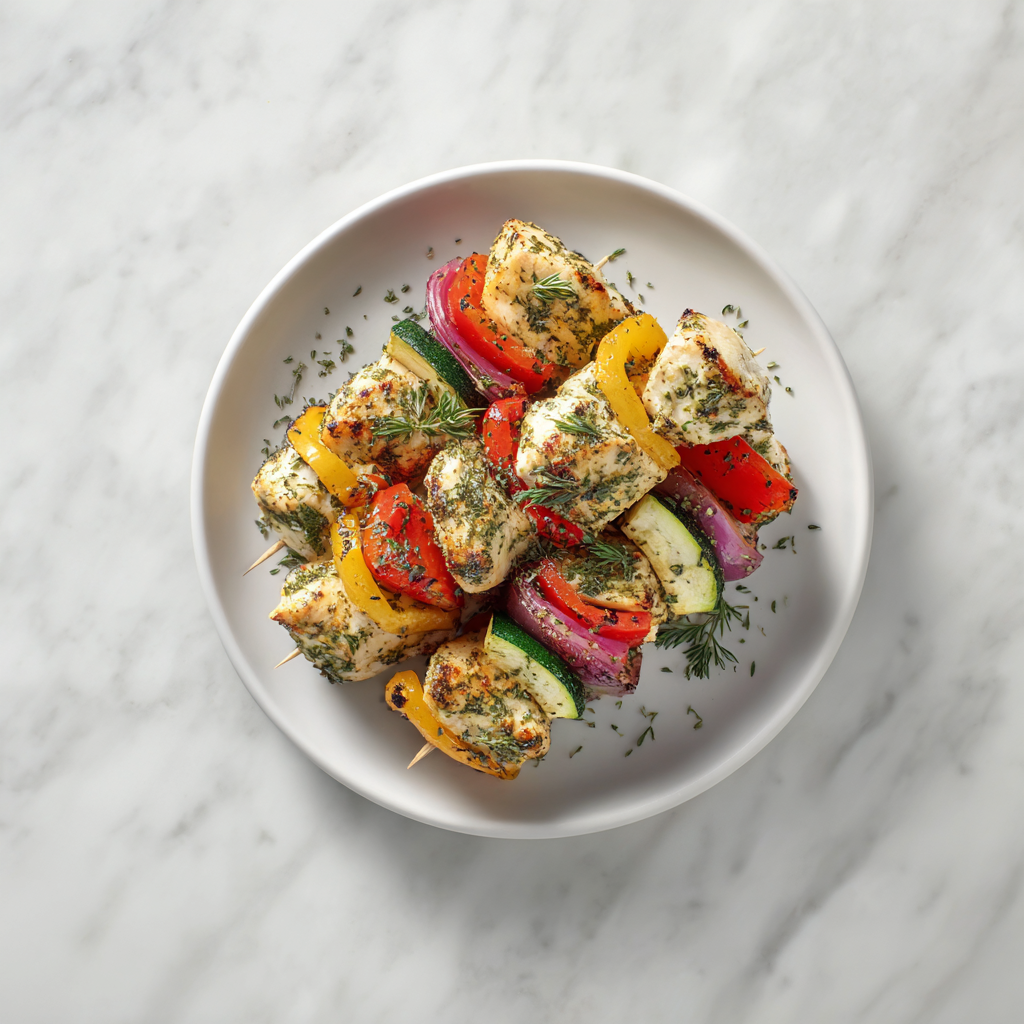 Grilled Chicken Kabobs with Vegetables Recipe - Recipe Image