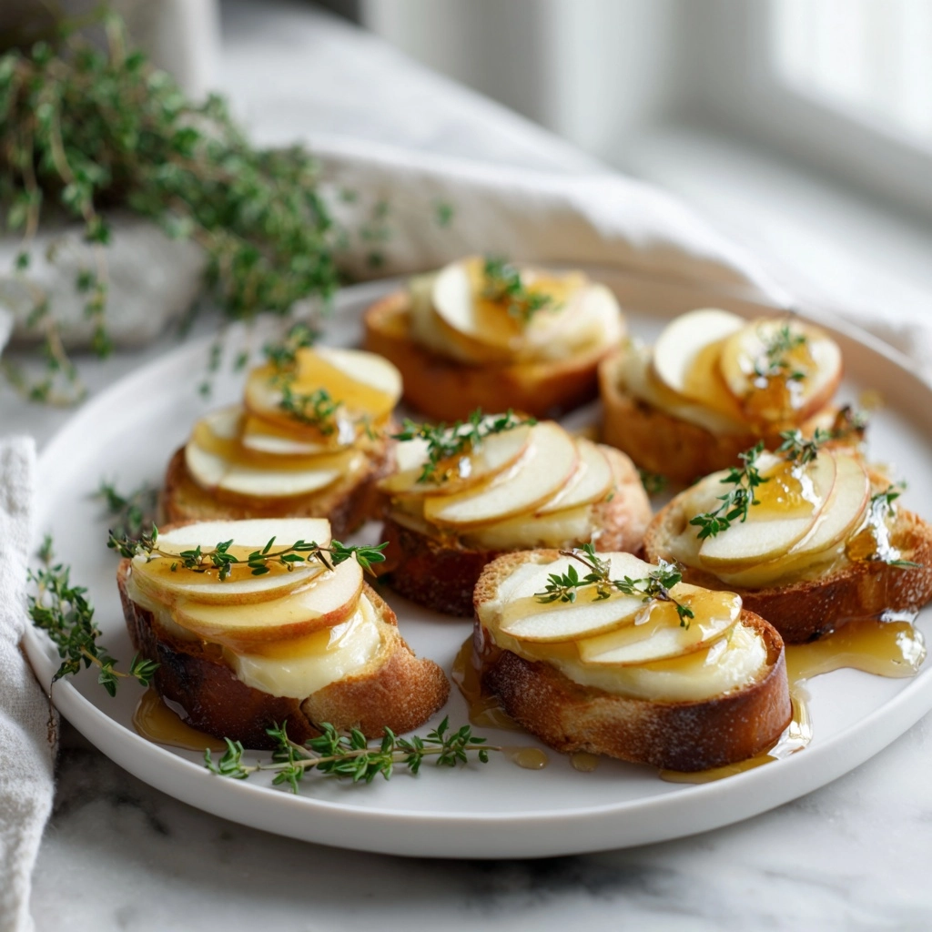 Apple & Brie Crostini with Hot Honey Recipe 6 Apple & Brie Crostini with Hot Honey Recipe - Recipe Image