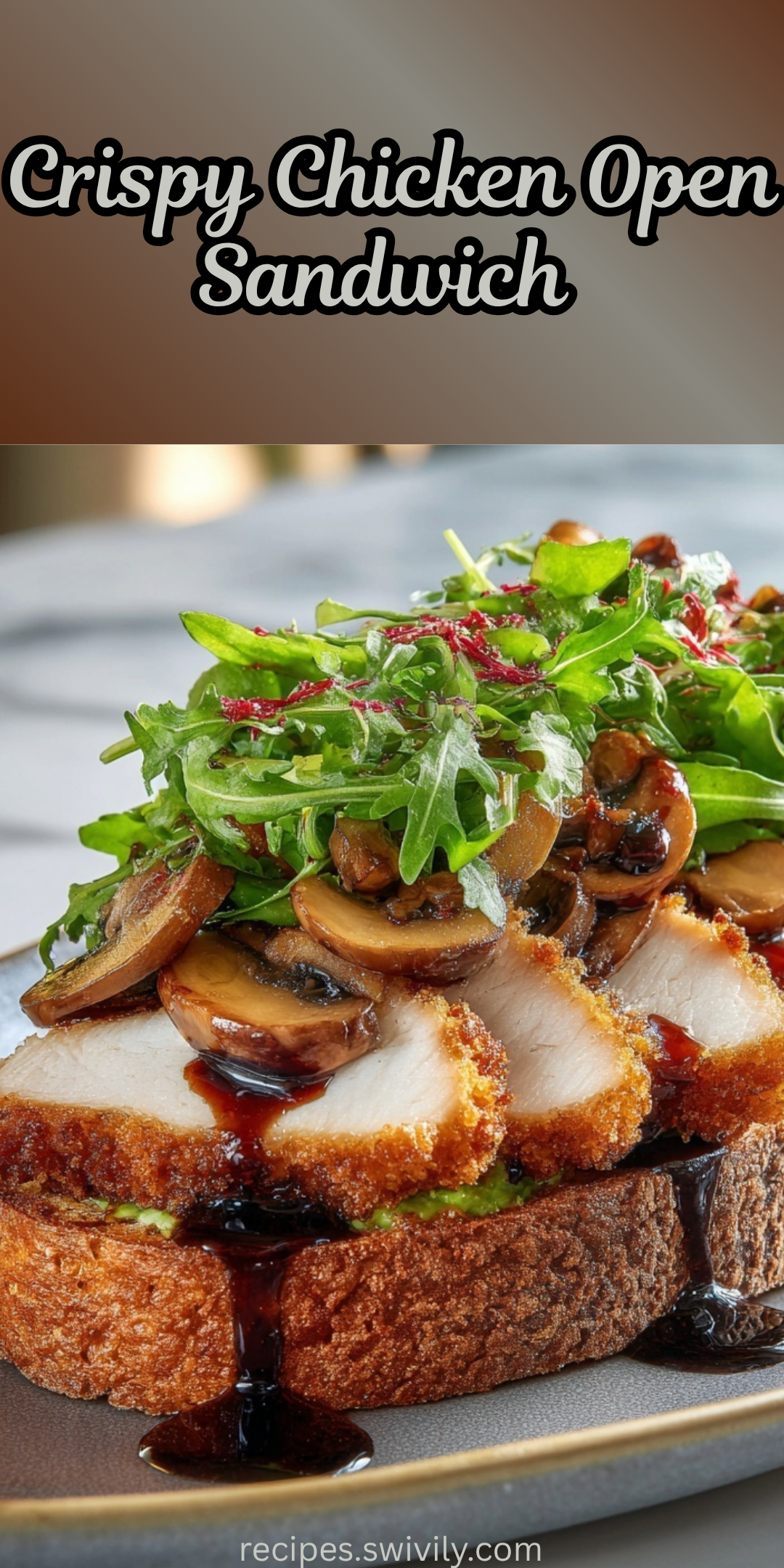 Crispy Chicken Open Sandwich with Teriyaki Sauce