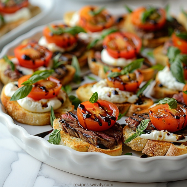 Burrata and Steak Crostini
