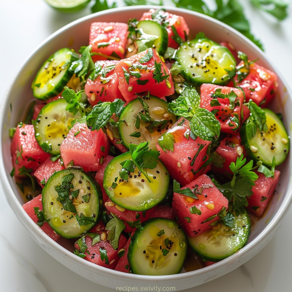 Easy Watermelon Cucumber Salad
