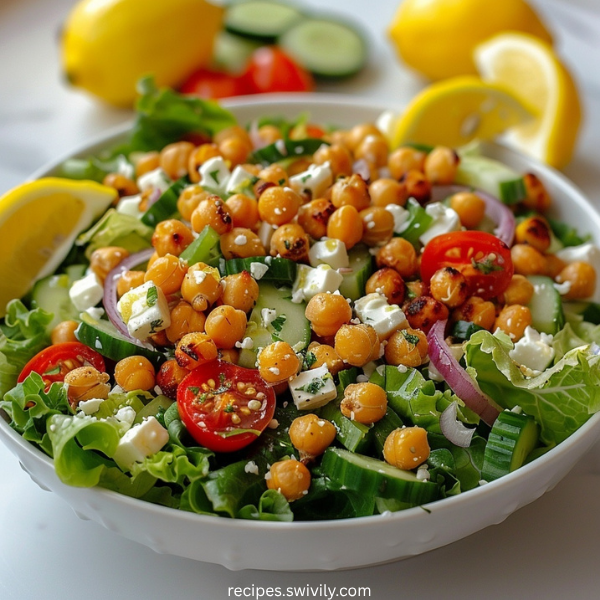 Lemon-Herb Greek Salad with Chickpeas