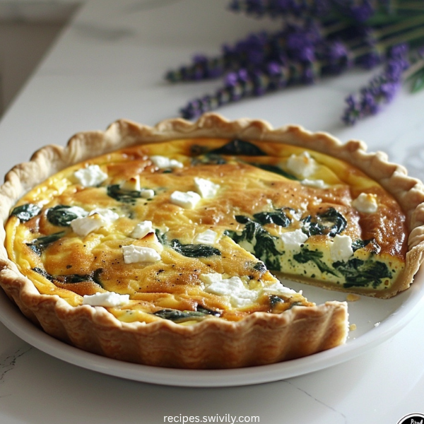 Rustic Spring Spinach & Feta Quiche
