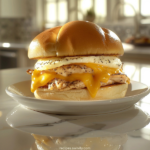 Chicken, Egg, and Cheese Breakfast Sliders 3 Chicken, Egg, and Cheese Breakfast Sliders