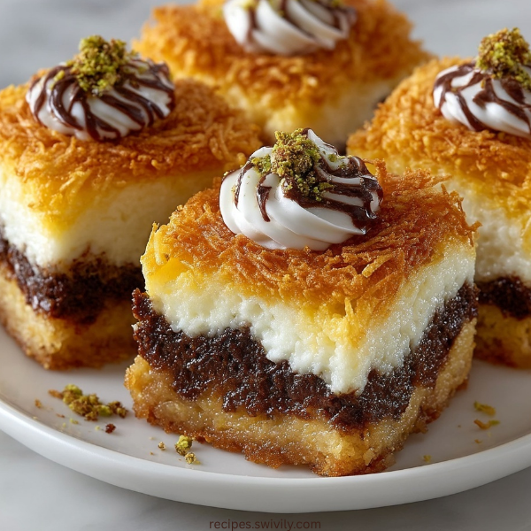 Middle‑Eastern Kunafa Brownie Bites