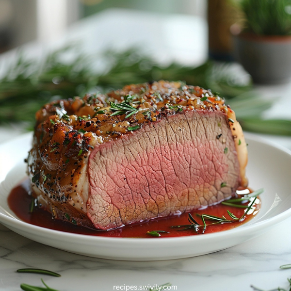Prime Rib with Bone Marrow Red Wine Gravy