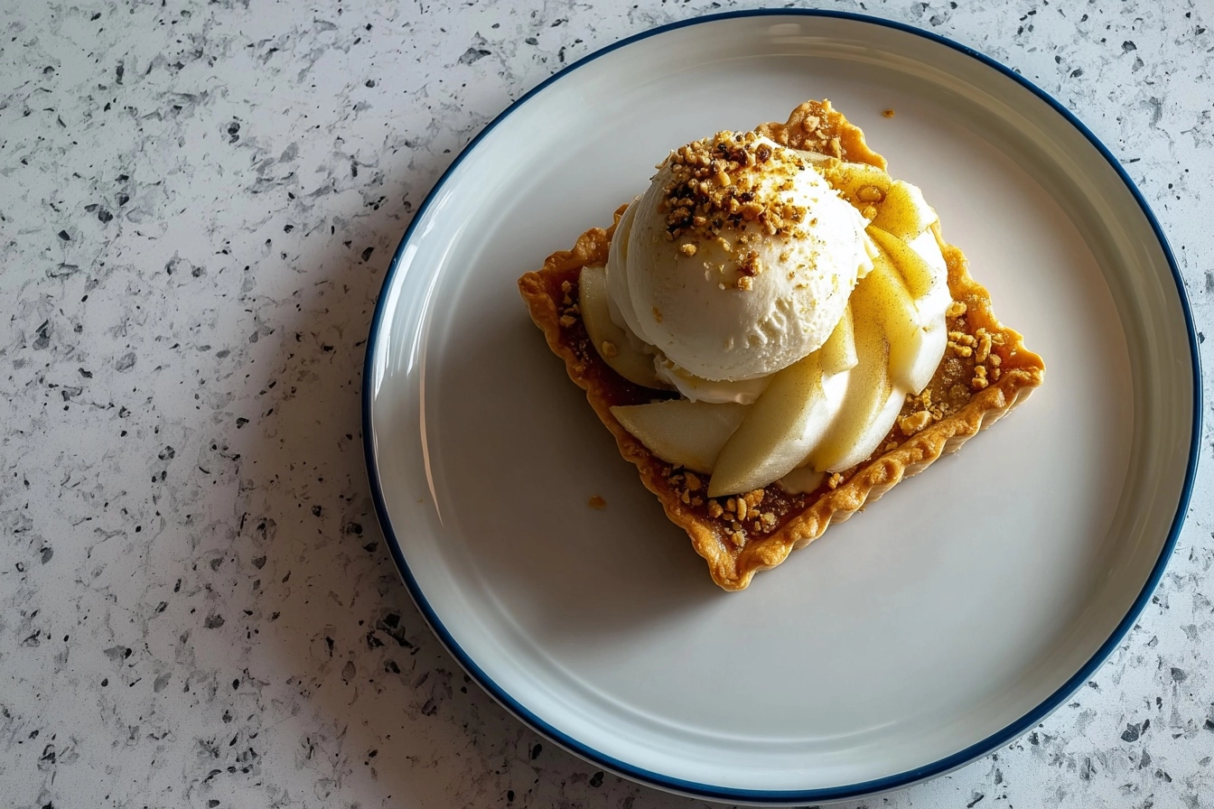 Easy Puff Pastry Apple Tart with Vanilla Ice Cream Recipe