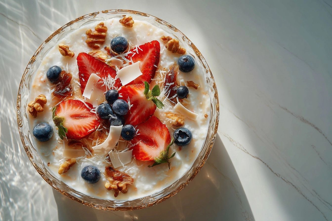 Coconut-Berry-Date Walnut Rice Pudding Recipe