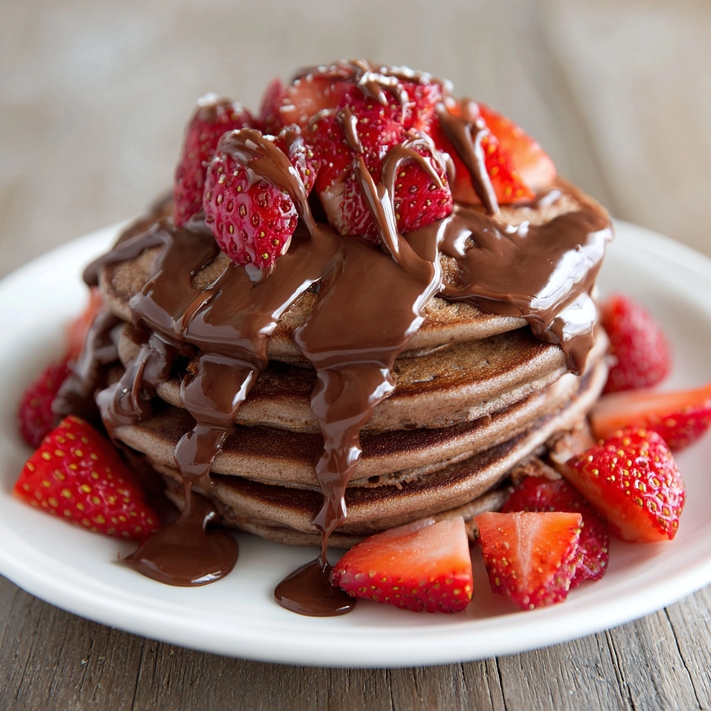 Nutella Pancakes with Fresh Strawberries Recipe - Recipe Image