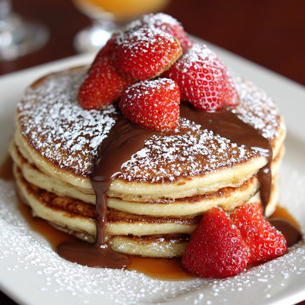 Nutella Pancakes with Fresh Strawberries Recipe - Recipe Image