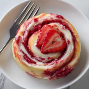 Strawberry Cinnamon Rolls with Cream Cheese Glaze Recipe