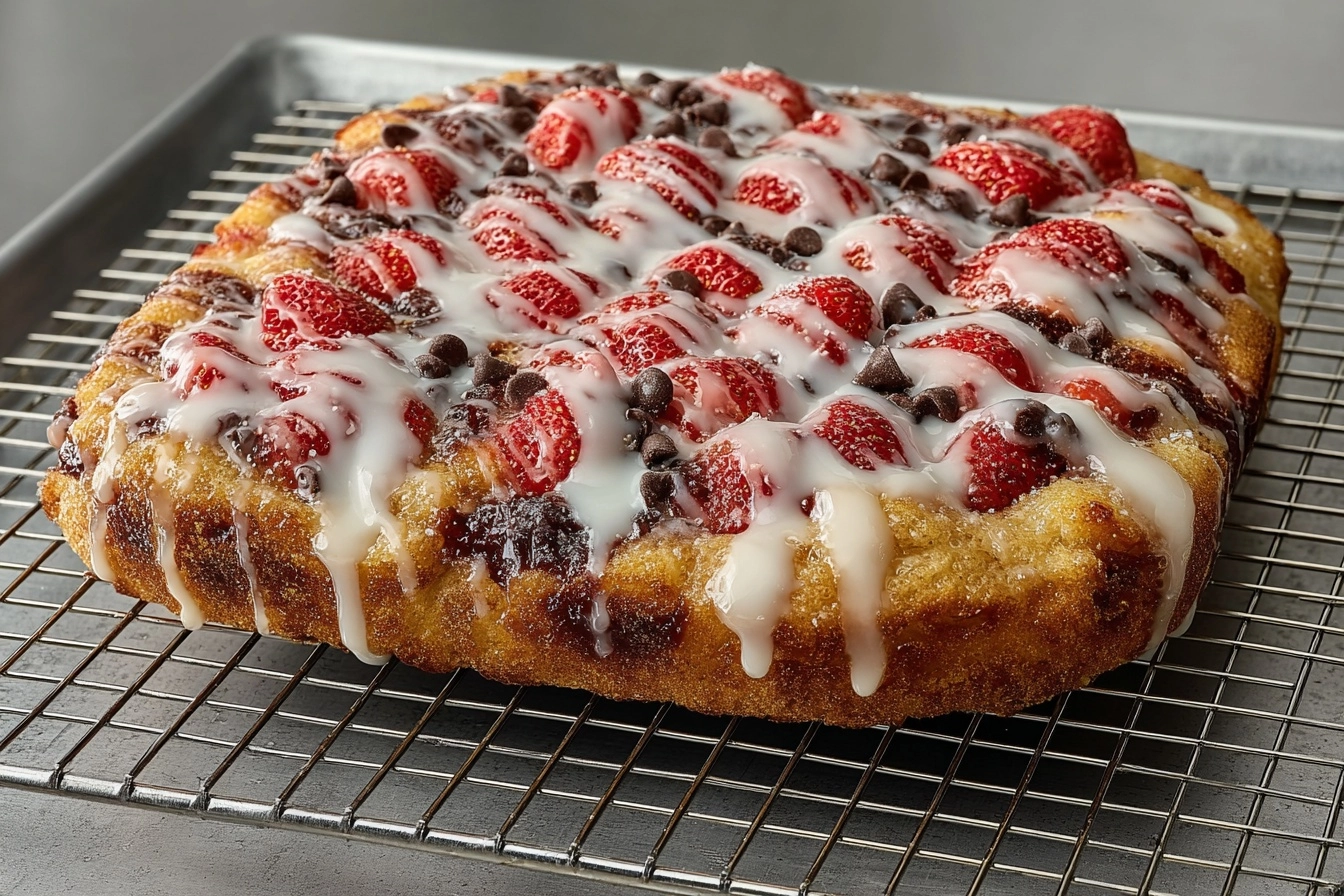 Strawberry Covered Chocolate Sourdough Focaccia Recipe