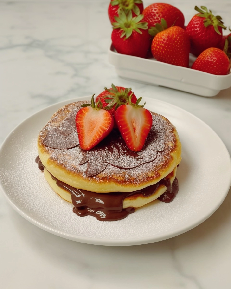 Nutella Pancakes with Fresh Strawberries Recipe 6 Nutella Pancakes with Fresh Strawberries Recipe - Recipe Image