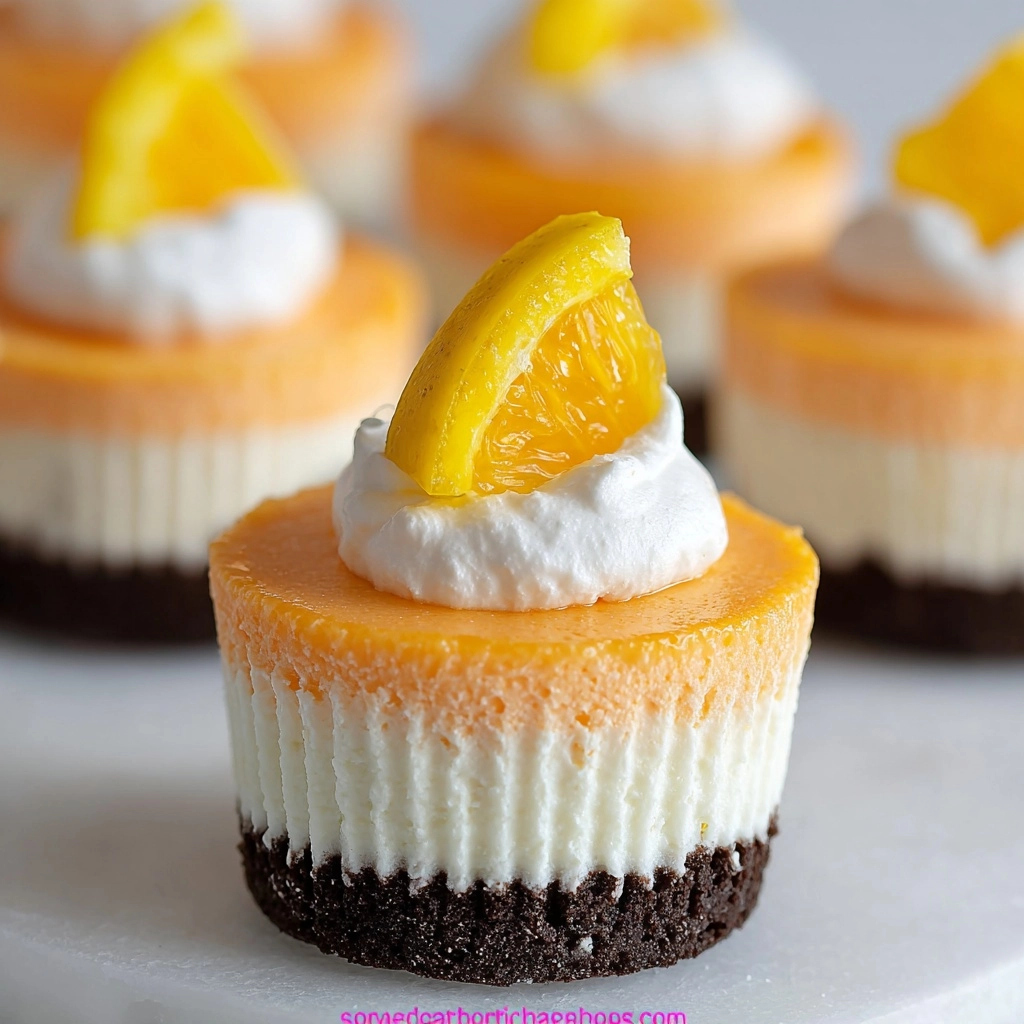 Orange Creamsicle Mini Cheesecakes Recipe 6 Orange Creamsicle Mini Cheesecakes Recipe - Recipe Image